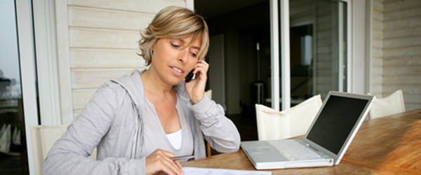 Woman working at home